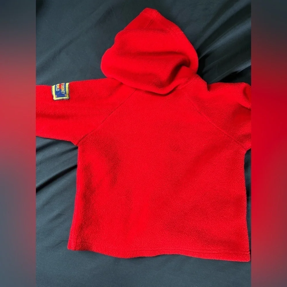 Vintage Y2K Disney Baby Mickey Goofy Cars Fleece Hoodie Full Zip Red 24 Months